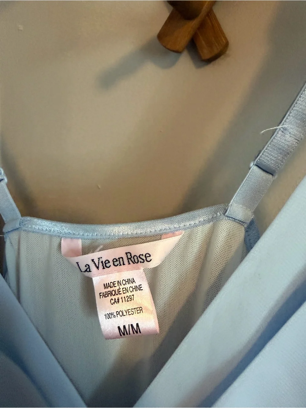 La Vie en Rose Powder Blue Chiffon Cami Wide Leg Pants Pajama Set M - Picture 5 of 9